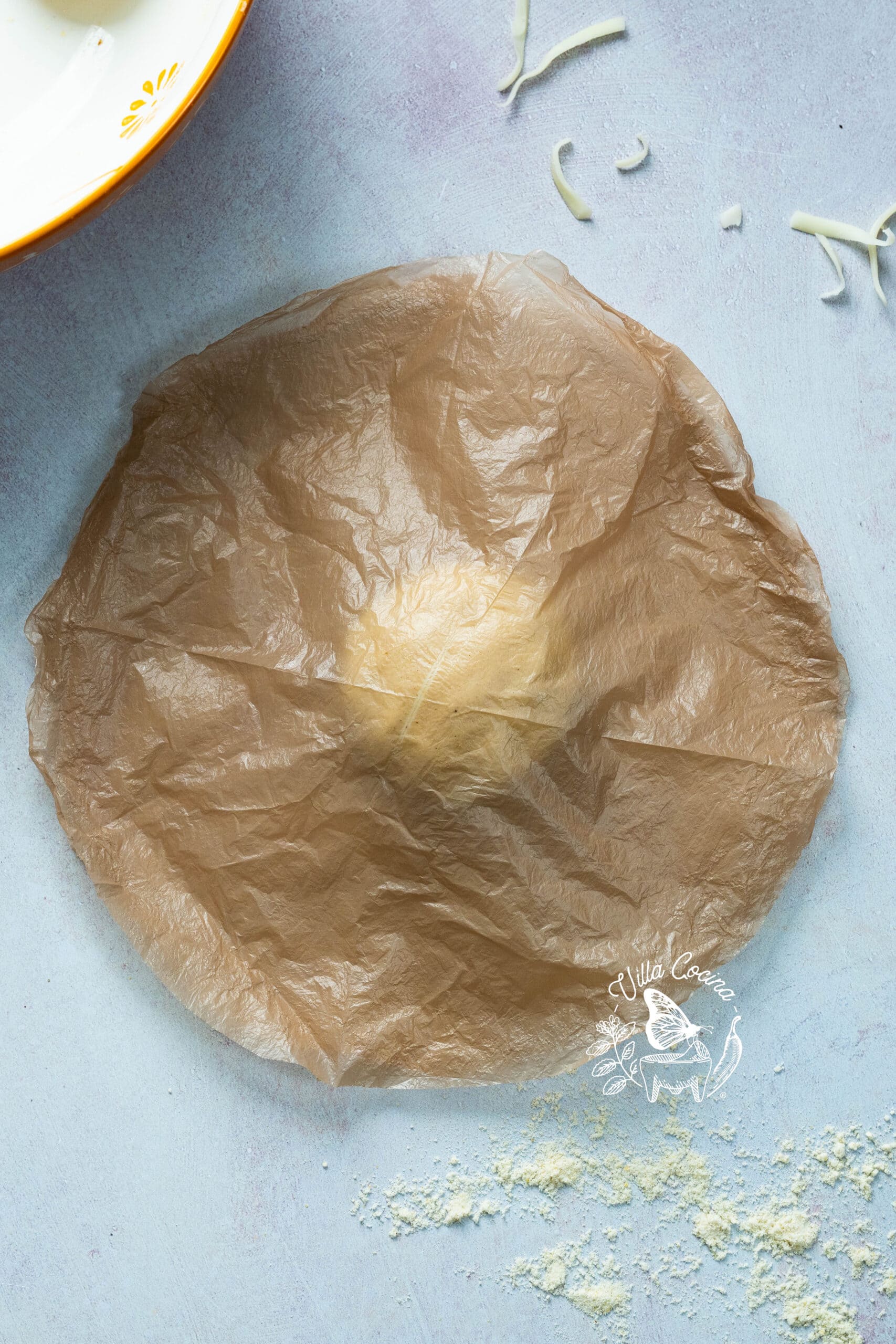 Ball of Masa Between Liners