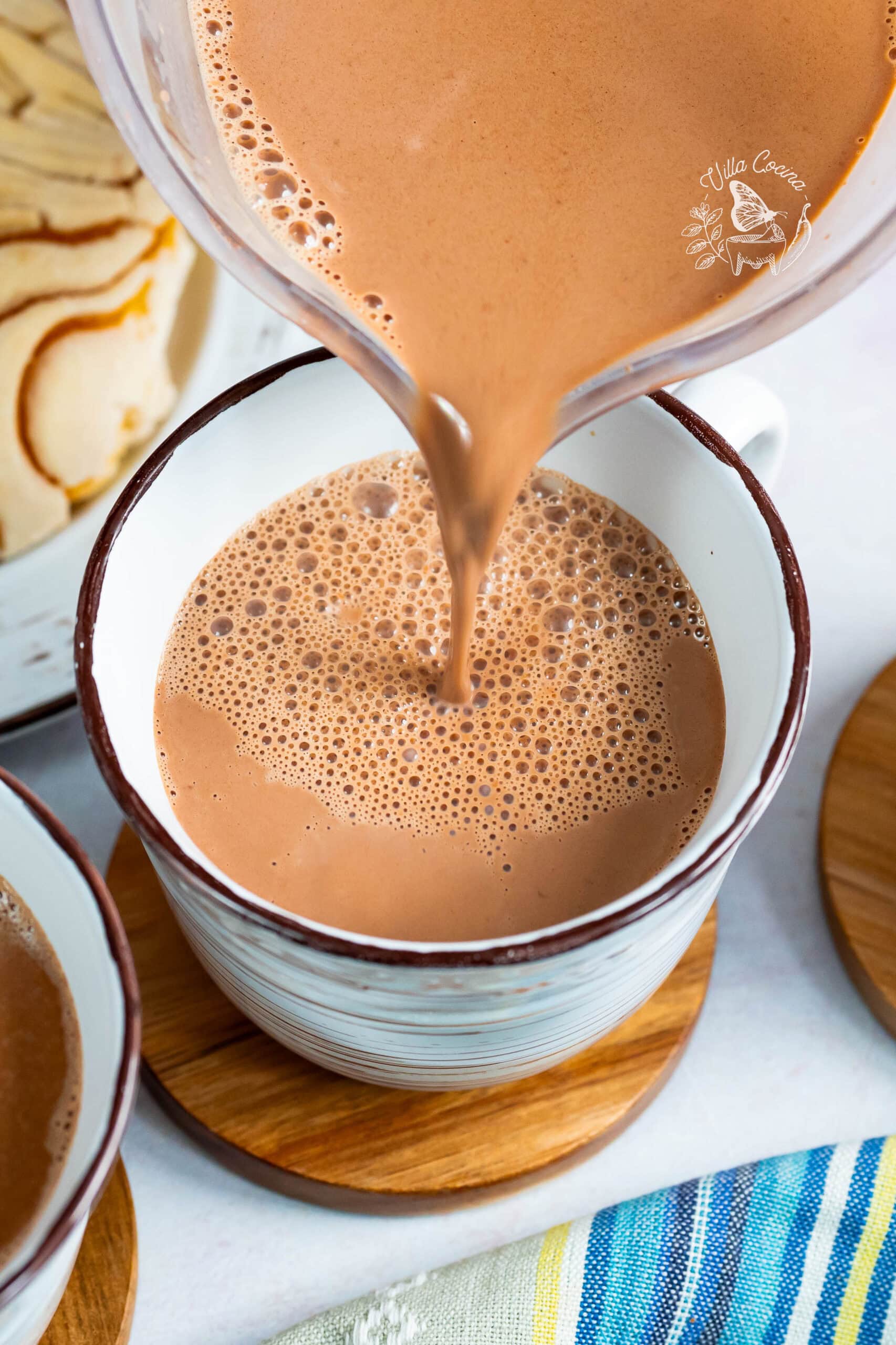 Serving mexican hot chocolate