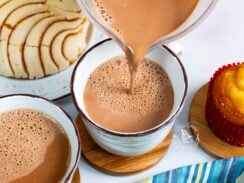 Pouring Mexican Hot Chocolate