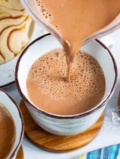 Pouring Mexican Hot Chocolate