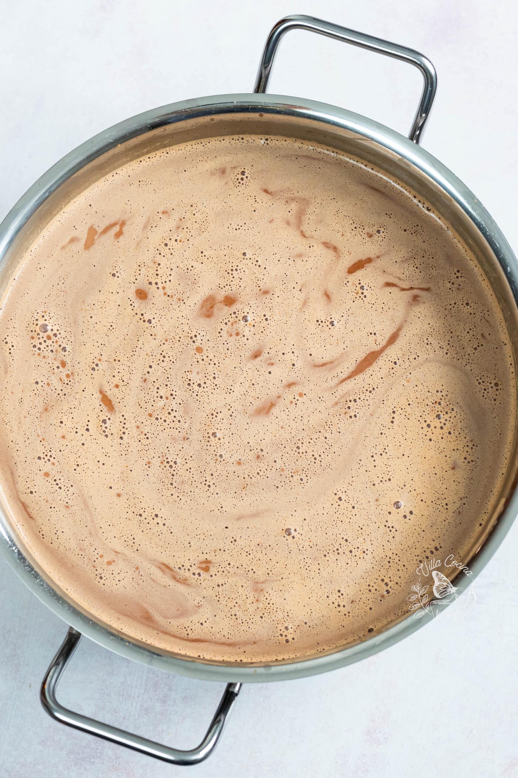 Finishing hot chocolate